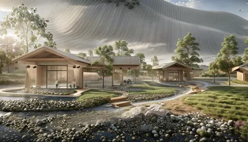 eco hotel,golf resort,3d rendering,garden buildings,landscape designers sydney,feng shui golf course,landscape design sydney,mountain huts,eco-construction,permaculture,cube stilt houses,ski facility,indian canyons golf resort,golf hotel,alpine village,lodge,yurts,render,chalets,termales balneario santa rosa