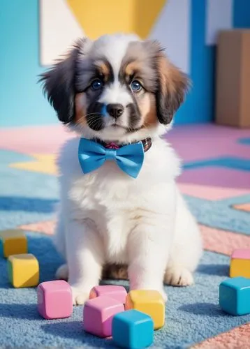 pekingese,shih tzu,tibetan spaniel,lhasa apso,cute puppy,bow-tie,bow tie,bowtie,maltepoo,lego pastel,toy dog,cute tie,miniature australian shepherd,king charles spaniel,cavalier king charles spaniel,japanese chin,shih-poo,pomeranian,animals play dress-up,toy blocks,Art,Artistic Painting,Artistic Painting 36