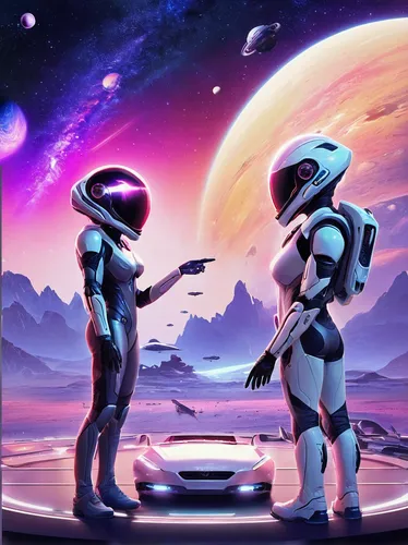 astronauts,moon car,space art,sls,space voyage,futuristic,astronaut,futuristic landscape,passengers,space walk,astro,space,scifi,orbital,astronautics,audi e-tron,spaceman,space-suit,cosmos,spacesuit,Conceptual Art,Sci-Fi,Sci-Fi 04