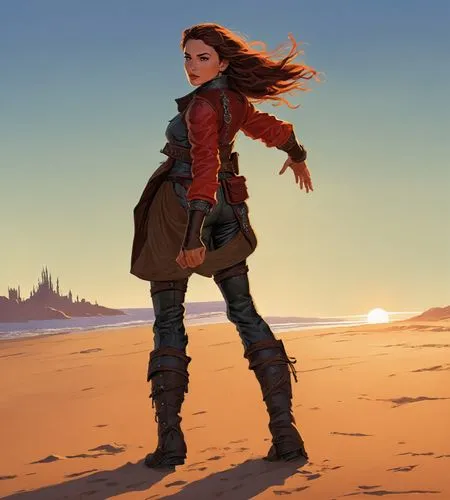 girl on the dune,triss,romanoff,wynonna,scotswoman,seregil,Illustration,American Style,American Style 09