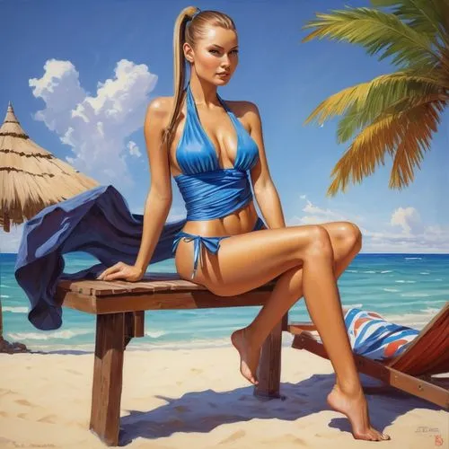 donsky,kanaeva,tretchikoff,beach chair,kanaloa,blue hawaii,beachcomber,verano,timoshenko,photorealist,beach background,zinchenko,hawaiiana,holidaymaker,bahama,female model,tereshchuk,lopatkina,coville,tymoshenko,Conceptual Art,Fantasy,Fantasy 04