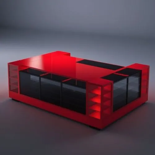 red black,a table that has some kind of red structure,voxel,jambox,cinema 4d,cube surface,voxels,hypercube,Photography,General,Realistic