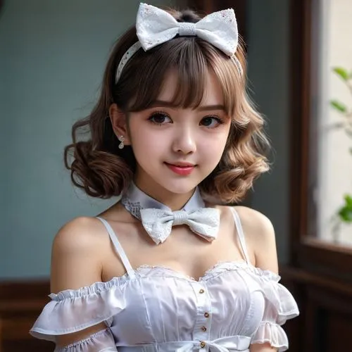 pink bow,white bow,realdoll,japanese doll,satin bow,dress doll,dollfie,doll dress,bow-tie,japanese kawaii,bow tie,maid,doll paola reina,female doll,bowtie,cute tie,honmei choco,girl doll,model doll,japanese idol,Photography,General,Natural