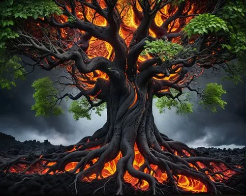 burnt tree,burning tree trunk,burning bush,tree of life,fire background,forest fire,Photography,General,Natural