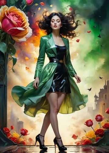 rosa 'the fairy,rosa ' the fairy,fantasy picture,way of the roses,photo manipulation,iranian nowruz,Art,Classical Oil Painting,Classical Oil Painting 15