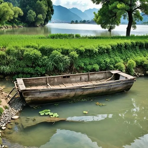 boat landscape,wooden boat,old boat,brahmaputra,sampan,sunken boat