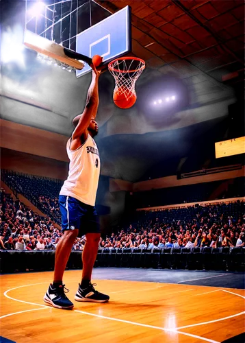 indoor basketball court, wooden floor, hoop with net, backboard, scoreboard, stadium seating, athletic shoes, sweat-dripping, muscular arms, dynamic pose, low-angle shot, dramatic lighting, cinematic 