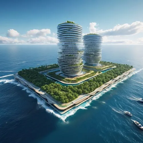 seasteading,artificial islands,floating islands,floating island,bjarke,futuristic architecture,costa concordia,lavezzi isles,huzhou,sharq,hotel barcelona city and coast,escala,cube stilt houses,flying island,hainan,solar cell base,megaproject,yamatai,island suspended,seafort,Photography,General,Realistic