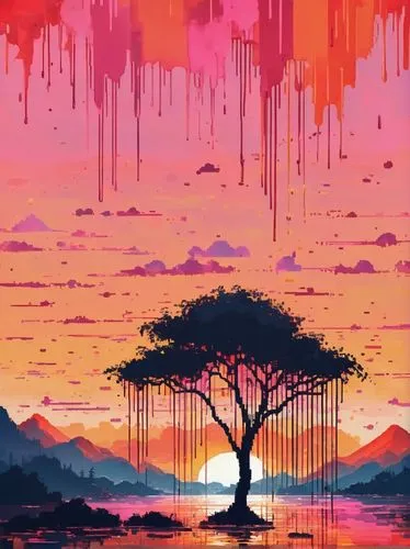 serengeti,painted tree,colorful tree of life,safari,colorful background,isolated tree,dusk background,watercolor tree,acid lake,bonsai,dusk,art background,digital art,tree silhouette,background screen,wallpaper,tropical tree,hd wallpaper,barren,digital,Conceptual Art,Graffiti Art,Graffiti Art 08