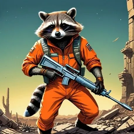 rocket raccoon,raccoon,rocket,raccoons,north american raccoon,guardians of the galaxy,patrol,badger,patrols,cleanup,vector,lando,sci fiction illustration,sci fi,game art,defense,star-lord peter jason quill,cg artwork,anthropomorphized animals,rocket salad