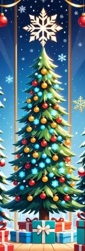 圣诞节小屋圣诞树雪花圣诞节矢量图,christmas tree with presents and a snowflake on top,christmasbackground,christmas background,christmas wallpaper,christmas balls background,christmas snowflake banner,christmas snowy 