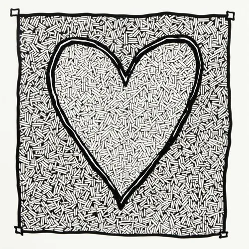 zentangle by keith haring,a hand drawn heart on a square with black frame,valentine frame clip art,heart line art,heart clipart,zippered heart,heart shape frame,linen heart