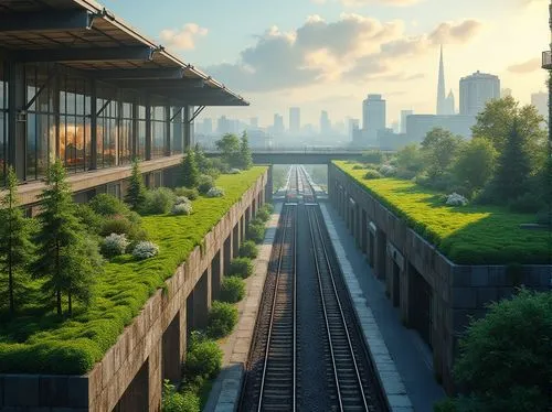 elevated railway,maglev,sky train,railroad station,industrial landscape,ecotopia,skyrail,trainshed,rail way,railways,railroad,branchline,train station,the train station,metra,railway rails,hudson yard,railway,sweeping viaduct,skytrain,Photography,General,Realistic