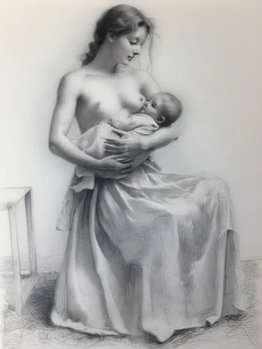 maternal,breastfeed,mother and infant,breastfed,breastfeeding,mother with children,Illustration,Black and White,Black and White 35