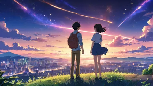 skygazers,tanabata,thatgamecompany,hosoda,cosmos wind,cosmos,skywatchers,star sky,ghibli,planetaria,falling star,falling stars,earth rise,euphonious,stargazing,dream world,starbright,insignificant,cosmos field,wonder,Illustration,Japanese style,Japanese Style 03