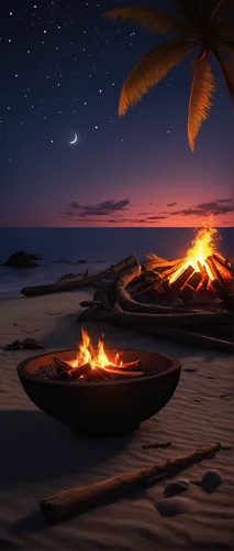 fire bowl,campfire,firepit,fire pit,deserted island,campfires,romantic night,fire background,bonfire,beach furniture,log fire,the night of kupala,camp fire,fireside,romantic scene,dream beach,beach landscape,beach scenery,christmas on beach,castaway beach,Conceptual Art,Daily,Daily 22