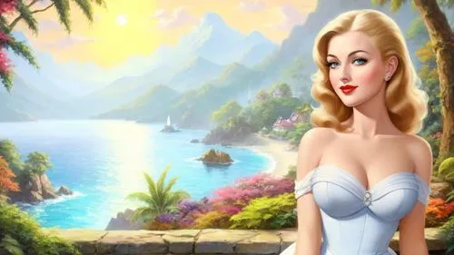 cartoon video game background,amphitrite,the blonde in the river,mermaid background,background ivy,nereids