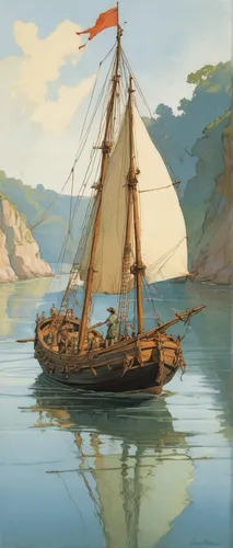 sea sailing ship,sail ship,caravel,sailing vessel,sailing ship,sloop-of-war,full-rigged ship,mayflower,sailer,boat landscape,tallship,wooden boat,two-handled sauceboat,lysefjord,long-tail boat,friendship sloop,longship,east indiaman,sailing ships,sail boat,Illustration,Paper based,Paper Based 17