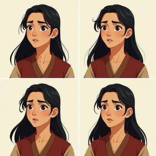 mulan,katara,fingon,kahlan,worried girl,mamozai,Illustration,Realistic Fantasy,Realistic Fantasy 42