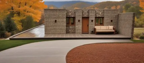 Modern house ,corten steel,stucco wall,mid century house,landscape designers sydney,american aspen,paved square,sand-lime brick,landscape design sydney,indian canyons golf resort,driveway,mid century 