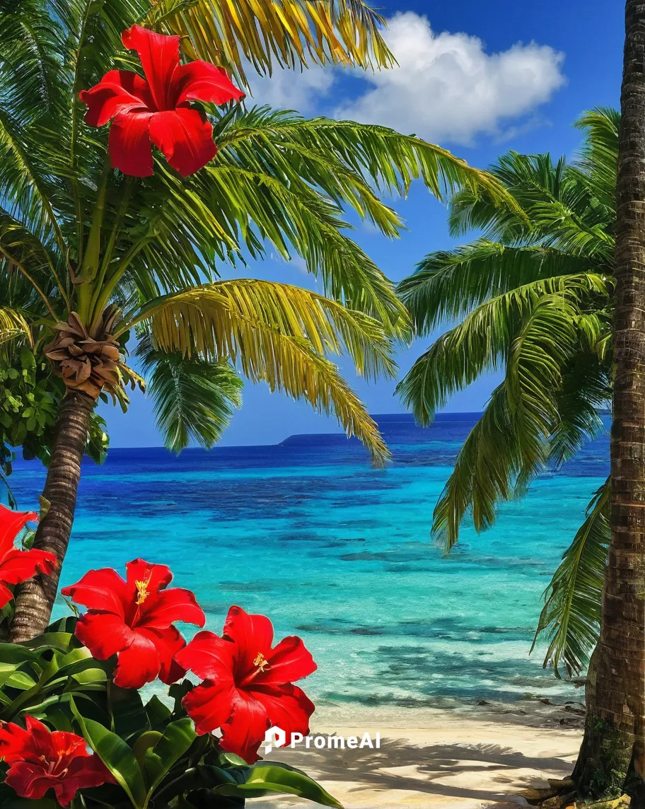 Write a romantic poem about the vibrant Cuba flower blooming in a tropical paradise.,tahiti,french polynesia,caribbean beach,caribbean,tropical beach,caribbean sea,samoa,the caribbean,jamaica,fiji,bar