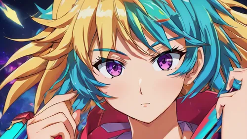 edit icon,vocaloid,aqua,wiz,sanya,neptune,blue heart,kayano,charlotte,cyan,vivid,ganai,anime 3d,portrait background,heterochromia,eris,umiuchiwa,color background,medusa,honolulu,Illustration,Japanese style,Japanese Style 03