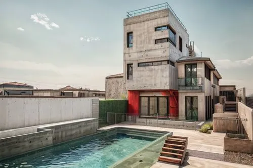 roof top pool,habitat 67,aqua studio,cubic house,pool house,modern architecture,core renovation,cube house,exposed concrete,modern house,sky apartment,dug-out pool,shared apartment,archidaily,dunes house,luxury property,apartment house,an apartment,residential house,concrete construction,Architecture,General,Modern,Mexican Modernism