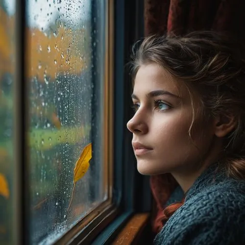 rainy day,worried girl,depressed woman,thoughtful,in the rain,longing,pensive,contemplation,relaxed young girl,window seat,autumn mood,young woman,girl in a long,train of thought,contemplative,thinking,woman thinking,in thoughts,loneliness,melancholy,Photography,General,Fantasy