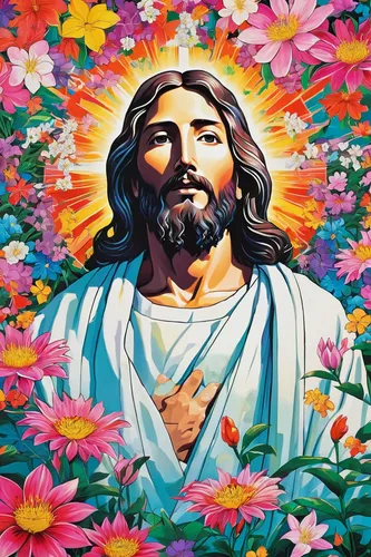 flower crown of christ,jesus figure,jesus,easter background,christ feast,christ star,christian,flowers png,god,jesus child,church painting,son of god,praise,jesus cross,flower of the passion,jesus christ and the cross,statue jesus,happy easter,god the father,holyman,Illustration,Japanese style,Japanese Style 04