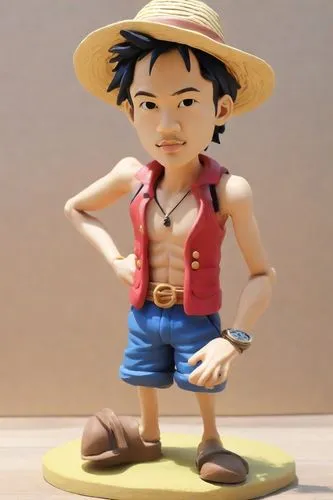 3d figure,game figure,straw hat,figurine,3d model,wind-up toy,jin deui,miniature figure,model train figure,takikomi gohan,calm usopp,high sun hat,gachapon,actionfigure,danboard,matsuno,yo-kai,son goku,ordinary sun hat,garp fish,Digital Art,Clay