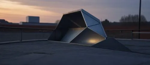 steel frame cremona,there is a building made up of two different shapes,octahedron,pentaprism,ethereum logo,cube surface,glass pyramid,trianguli,Photography,General,Realistic