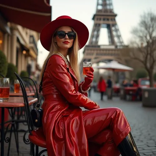 parisienne,parisian,paris,lady in red,parisiennes,paris cafe