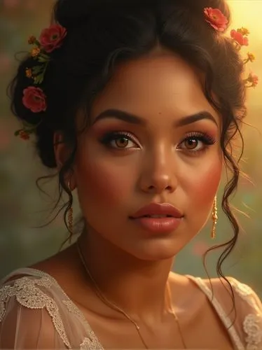 moana,polynesian girl,pilipina,tiana,esmeralda,marshallese,Illustration,Realistic Fantasy,Realistic Fantasy 28