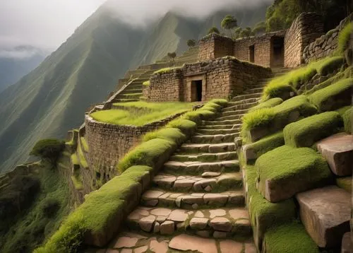 machu picchu,picchu,machupicchu,winding steps,machu pichu,marvel of peru,incas,stairs to heaven,terraced,stairway to heaven,machu,inca,incan,stone stairway,peru,stone stairs,stairways,peru i,escaleras,escalera,Art,Classical Oil Painting,Classical Oil Painting 29