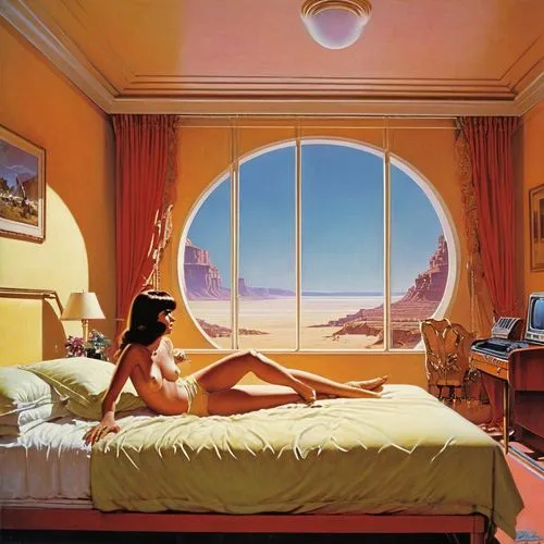 thorgerson,mcquarrie,hildebrandt,hipgnosis,lachapelle,bedroom,morning illusion,the little girl's room,children's bedroom,sleeping room,surrealism,bedroom window,surrealist,surrealistic,bedrooms,slumberland,daydreams,supertramp,woman on bed,vettriano,Conceptual Art,Sci-Fi,Sci-Fi 19