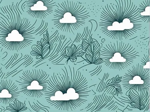 the image shows the background of a pattern with clouds and plants,mermaid scales background,chrysanthemum background,pine cone pattern,background pattern,teal digital background,floral digital backgr