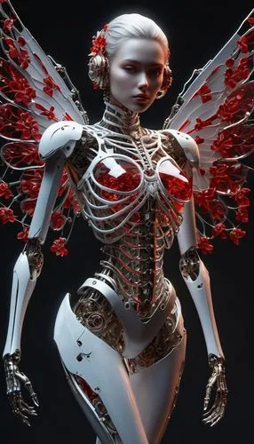biomechanical,humanoid,metal implants,cybernetics,exoskeleton,cyborg,mechanical,voodoo woman,skeletal,anatomical,3d figure,human skeleton,robotic,articulated manikin,metal figure,endoskeleton,skeletal structure,3d model,bones,marionette,Illustration,American Style,American Style 02