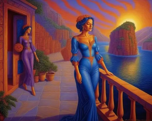  an intimate private moment that has beauty,deep sadness, gorgeous composition exotic beautiful woman,dubbeldam,hildebrandt,tretchikoff,klarwein,morning illusion,follieri,coville,oil painting on canva