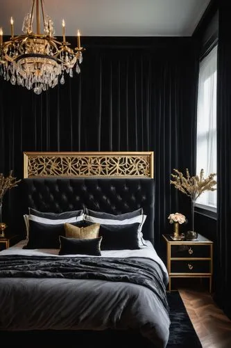 bedchamber,ornate room,chambre,headboards,headboard,bedspreads,guest room,bedroom,danish room,bedspread,black and gold,fromental,bedrooms,bedstead,guestroom,bedroomed,interior decoration,claridge,nightstands,contemporary decor,Conceptual Art,Daily,Daily 25