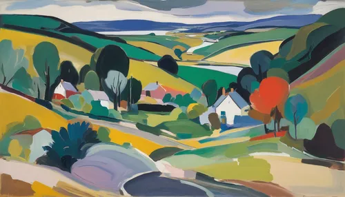 braque d'auvergne,farm landscape,glen of the downs,rural landscape,landscape,brook landscape,rolling hills,home landscape,autumn landscape,carol colman,escarpment,small landscape,hills,high landscape,hillsides,valley,george russell,salt meadow landscape,catarpe valley,olle gill,Art,Artistic Painting,Artistic Painting 41