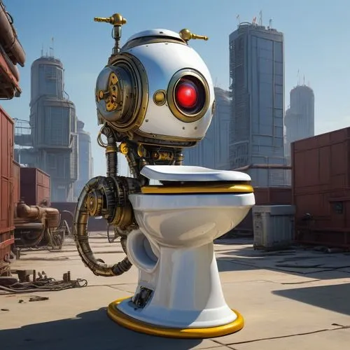 bigweld,toilet,spybot,claptrap,potty,minibot,Illustration,American Style,American Style 07