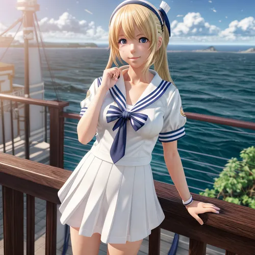 kantai collection sailor,delta sailor,sailor,cruiser aurora,nautical star,honolulu,saber,nurse uniform,darjeeling tea,at sea,darjeeling,ferry,erika,anime japanese clothing,sail blue white,the sea maid,navy beans,marine,sea fantasy,maya