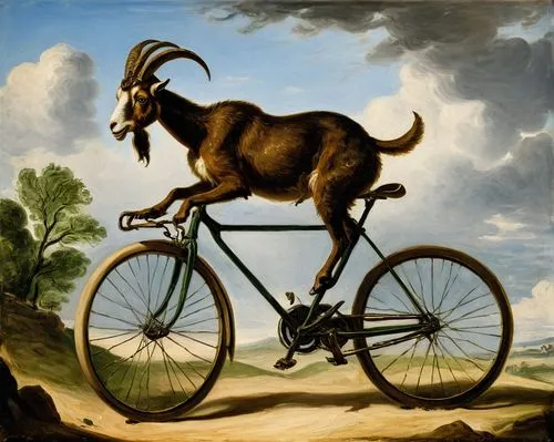 chamois,monoceros,chamois with young animals,anglo-nubian goat,velocipede,goat pépito,Art,Classical Oil Painting,Classical Oil Painting 08