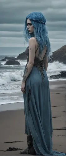 blue enchantress,mermaid background,blue hair,winterblueher,the sea maid,the wind from the sea,girl on the dune,shades of blue,azure,fae,mermaid,photomanipulation,bluebottle,blue moment,beach background,blue waters,ebb,mermaid scale,depressed woman,blue hawaii,Conceptual Art,Fantasy,Fantasy 33