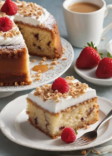 Write a lighthearted poem about the delightful experience of indulging in a warm slice of streusel cake on a sunny afternoon.,tres leches cake,cream cheese cake,white sugar sponge cake,cheese cake,che