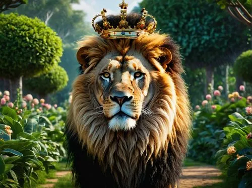 forest king lion,king of the jungle,king crown,royal tiger,king caudata,monarchia,Photography,General,Fantasy