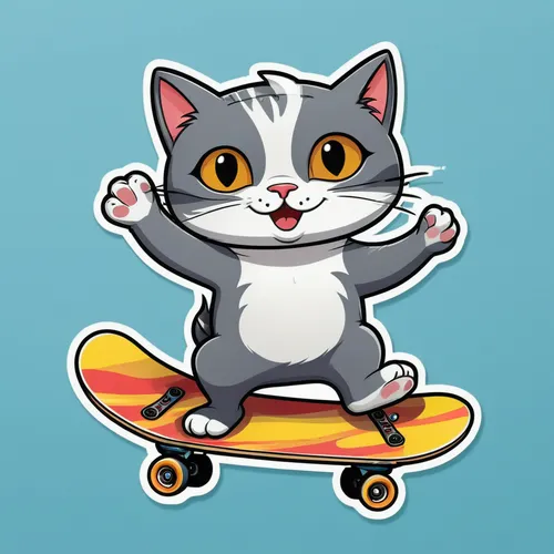 surfer,skateboard,skater,skateboarder,surfing,skateboard deck,surf,skate board,longboard,snowboarder,skater boy,surfboard,sticker,surfboat,cartoon cat,snowboard,skate,surfboard shaper,clipart sticker,stickers,Unique,Design,Sticker