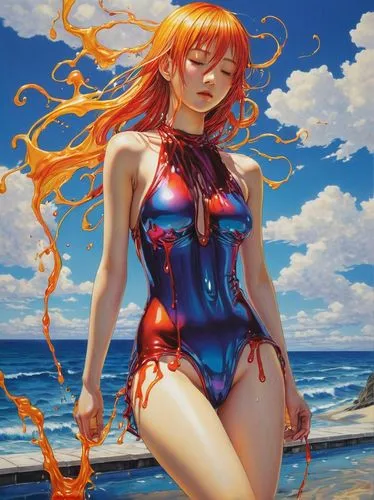 nami,yayoi,asuka langley soryu,lina,asuka,kouka,orihime,hartadi,summer swimsuit,swimsuit,hoshihananomia,rusalka,kasumi,scylla,beachwear,chiyo,burkinabes,the sea maid,sea beach-marigold,hinata,Illustration,Japanese style,Japanese Style 18