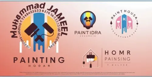 some logos designed for painters, including some of the tools,advertising banners,facade painting,painting pattern,pinturas,house painting,house painter,Photography,General,Realistic