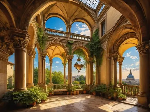 certosa di pavia,loggia,orangerie,louvre,chhatris,conservatory,marble palace,europe palace,mirogoj,villa balbianello,orangery,ritzau,ornate room,villa cortine palace,dunrobin castle,versailles,louvre museum,florance,grandeur,vatican museum,Conceptual Art,Oil color,Oil Color 06